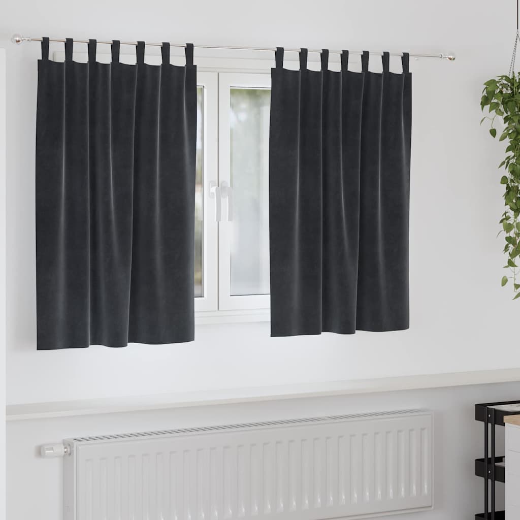 Vidaxl Verdunkelungsvorhänge 2 Stück dunkelgrau 140 x 140 cm Samt