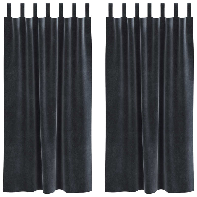 Vidaxl Verdunkelungsvorhänge 2 Stück dunkelgrau 140 x 175 cm Samt