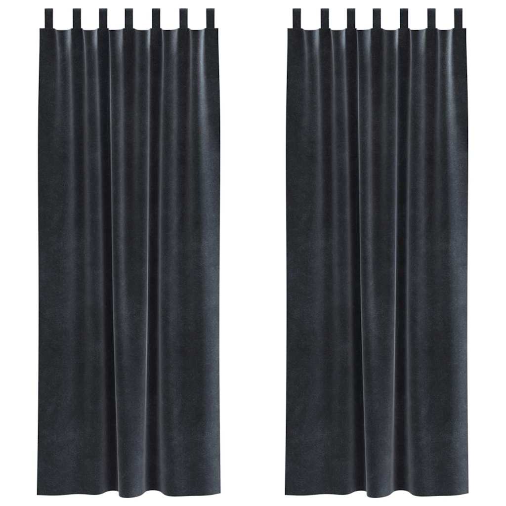 Vidaxl Verdunkelungsvorhänge 2 Stück dunkelgrau 140 x 225 cm Samt