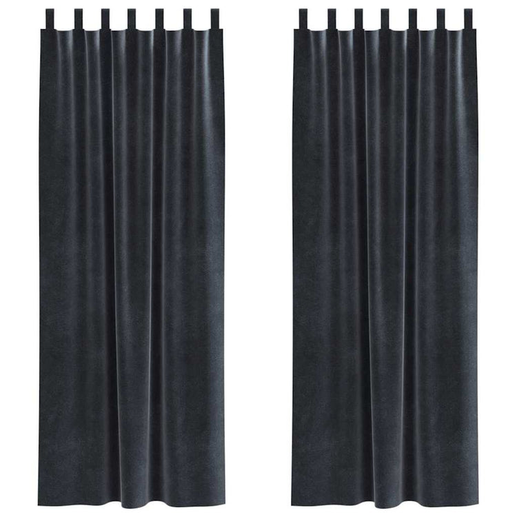 Vidaxl Verdunkelungsvorhänge 2 Stück dunkelgrau 140 x 245 cm Samt