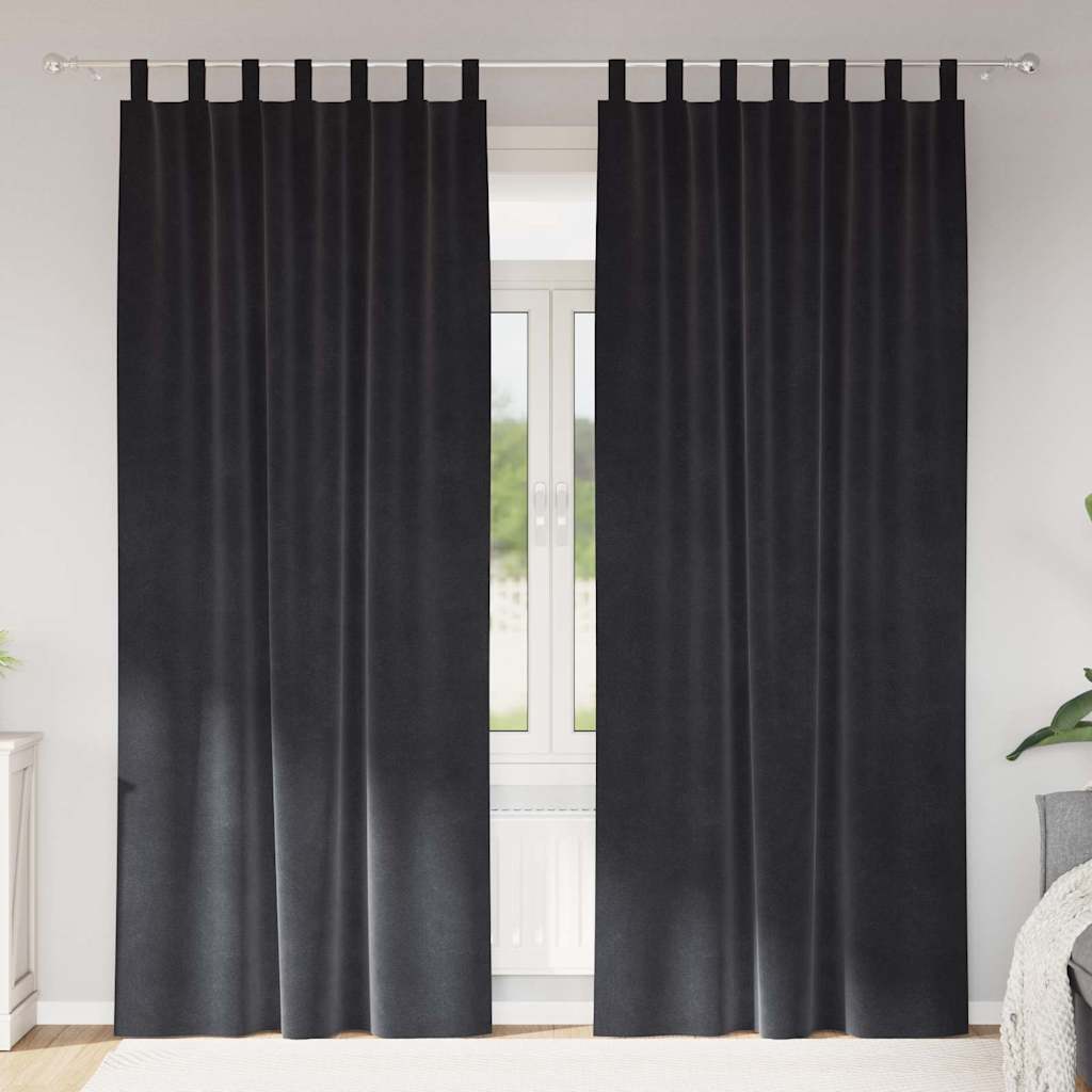 Vidaxl Verdunkelungsvorhänge 2 Stück dunkelgrau 140 x 260 cm Samt