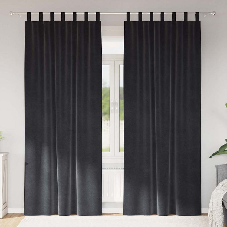 Vidaxl Verdunkelungsvorhänge 2 Stück dunkelgrau 140 x 260 cm Samt