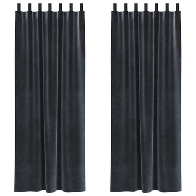 Vidaxl Verdunkelungsvorhänge 2 Stück dunkelgrau 140 x 260 cm Samt