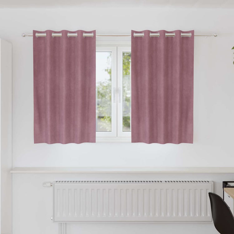 Vidaxl Verdunkelungsvorhänge 2 Stück dunkelrosa 140 x 140 cm Samt