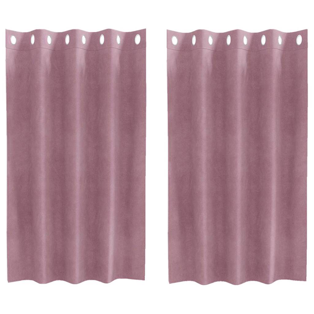 Vidaxl Verdunkelungsvorhänge 2 Stück dunkelrosa 140 x 140 cm Samt