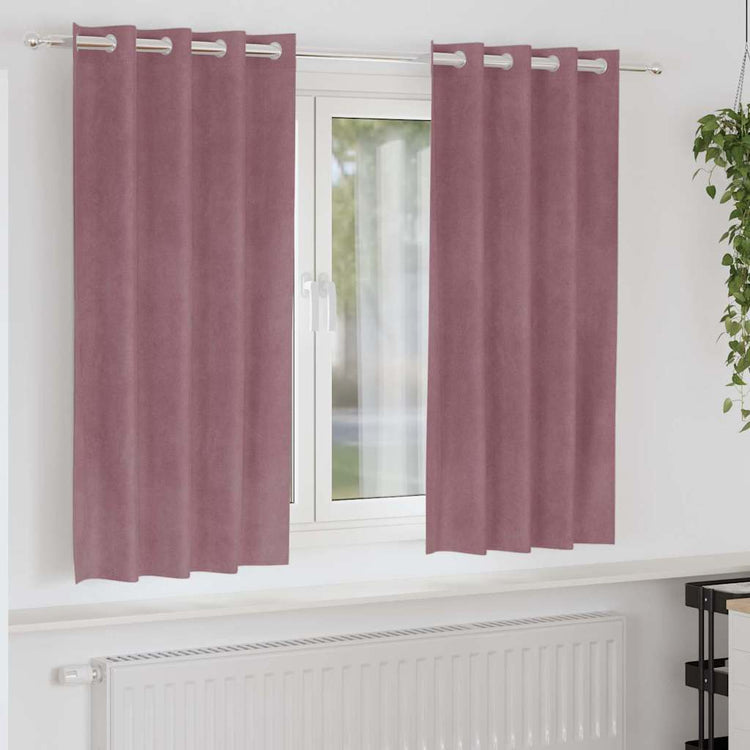 Vidaxl Verdunkelungsvorhänge 2 Stück dunkelrosa 140 x 175 cm Samt