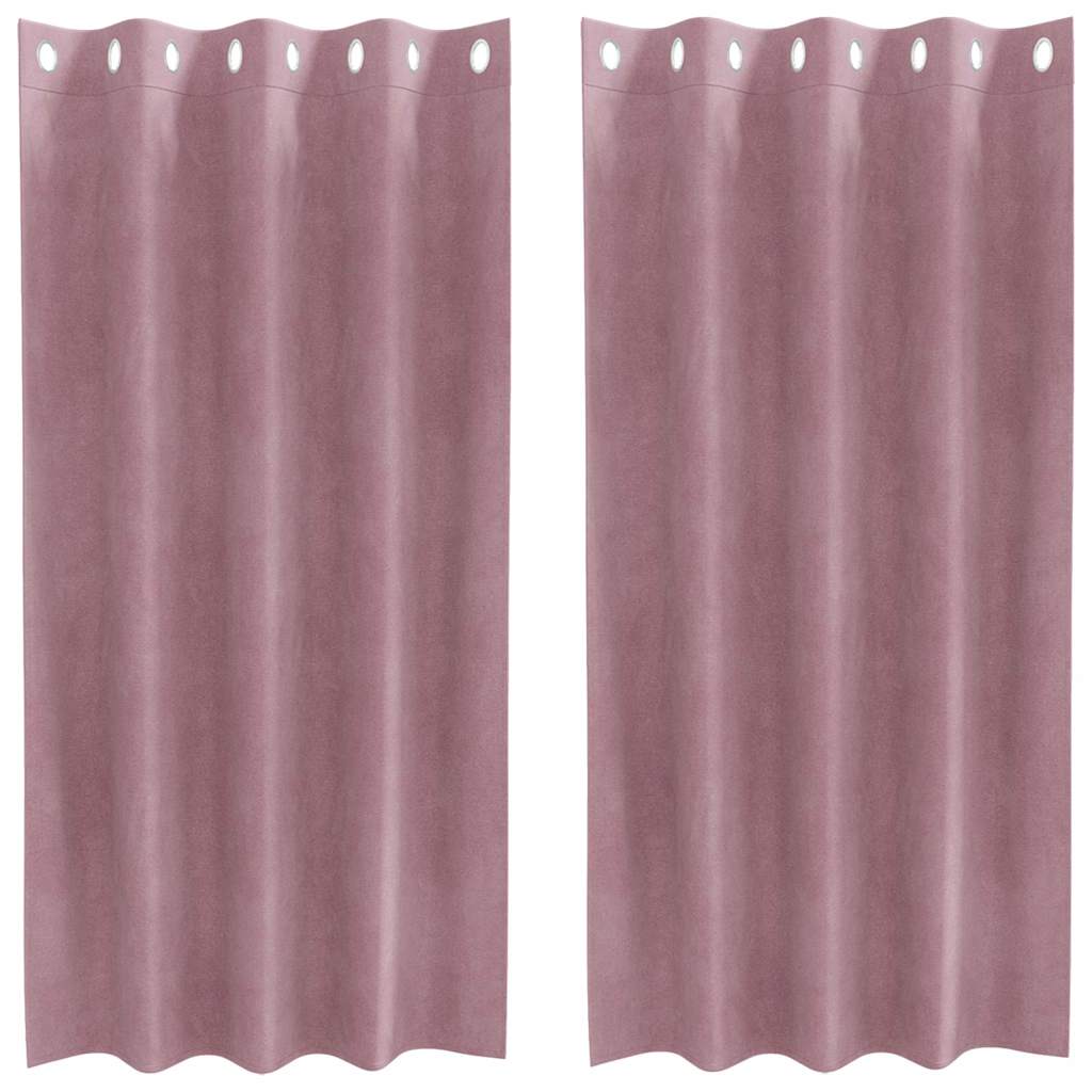Vidaxl Verdunkelungsvorhänge 2 Stück dunkelrosa 140 x 175 cm Samt
