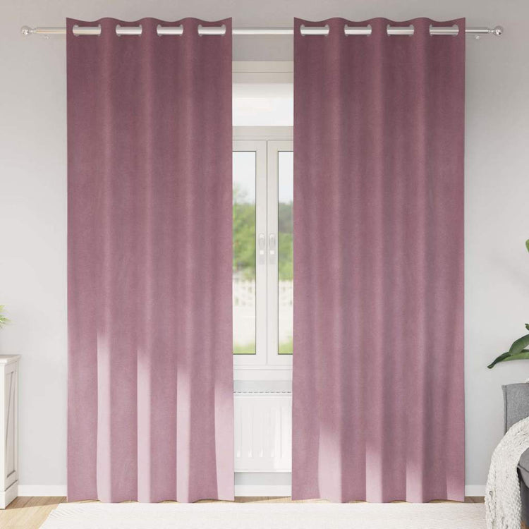 Vidaxl Verdunkelungsvorhänge 2 Stück dunkelrosa 140 x 245 cm Samt
