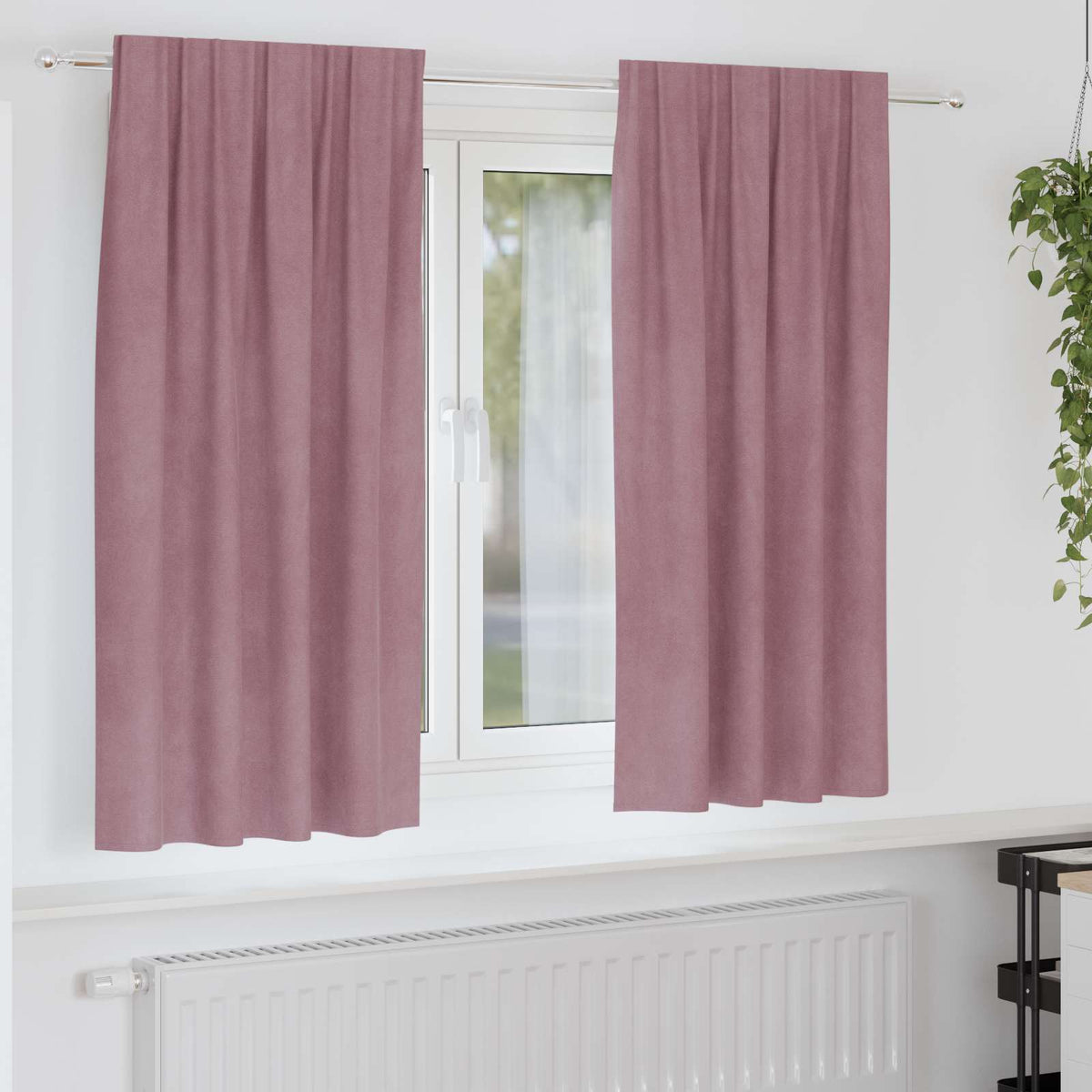 Vidaxl Verdunkelungsvorhänge 2 Stück dunkelrosa 140 x 175 cm Samt