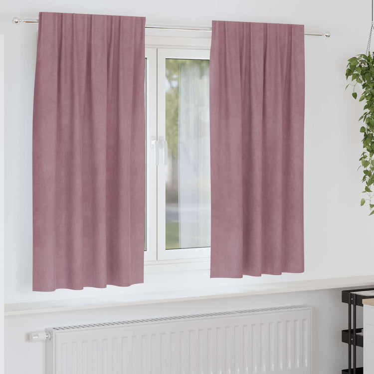 Vidaxl Verdunkelungsvorhänge 2 Stück dunkelrosa 140 x 175 cm Samt
