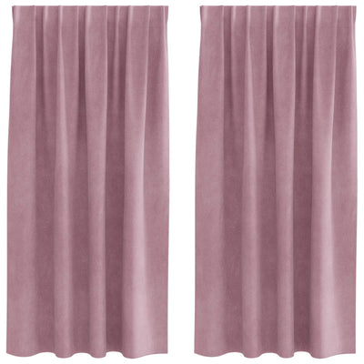 Vidaxl Verdunkelungsvorhänge 2 Stück dunkelrosa 140 x 175 cm Samt