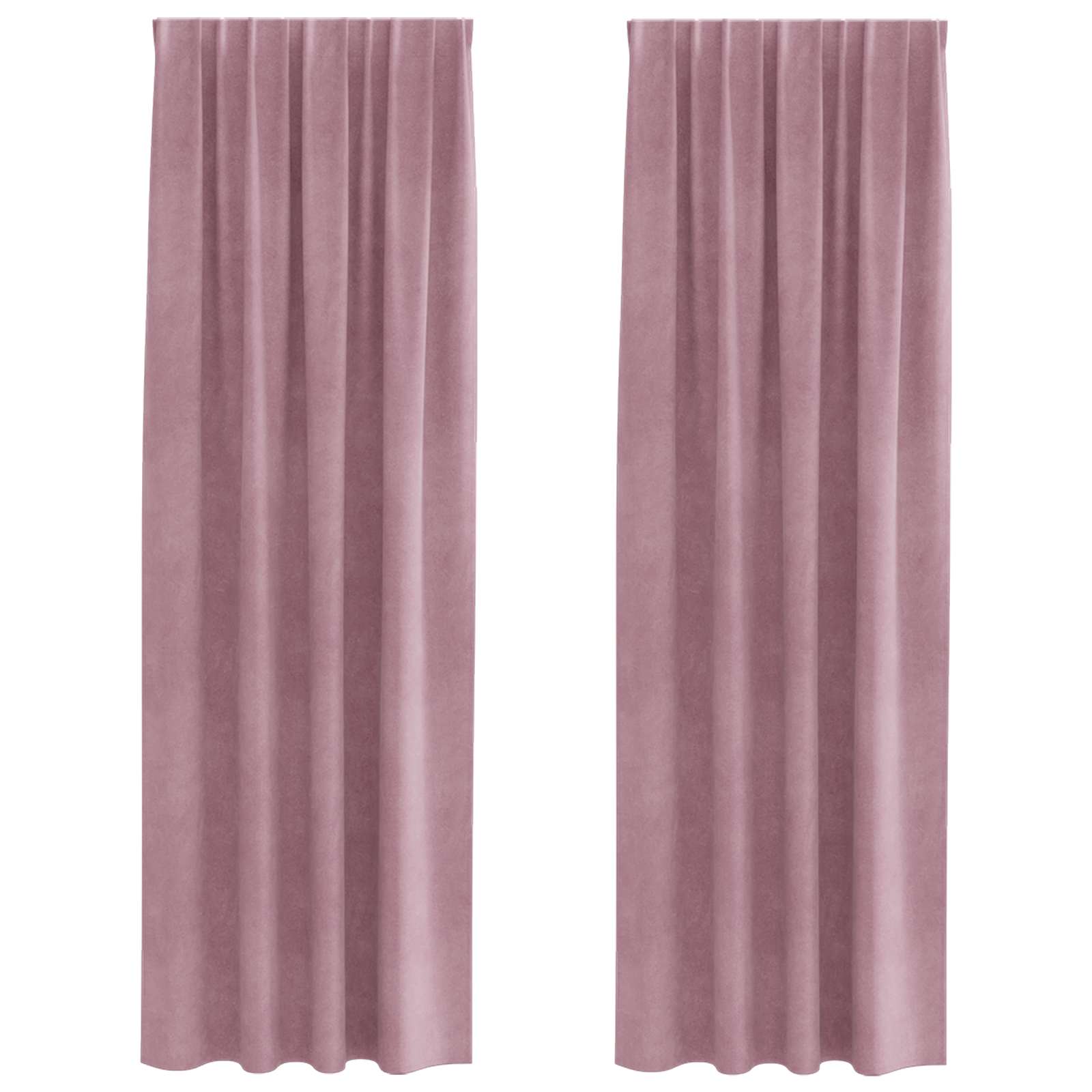 Vidaxl Verdunkelungsvorhänge 2 Stück dunkelrosa 140 x 245 cm Samt