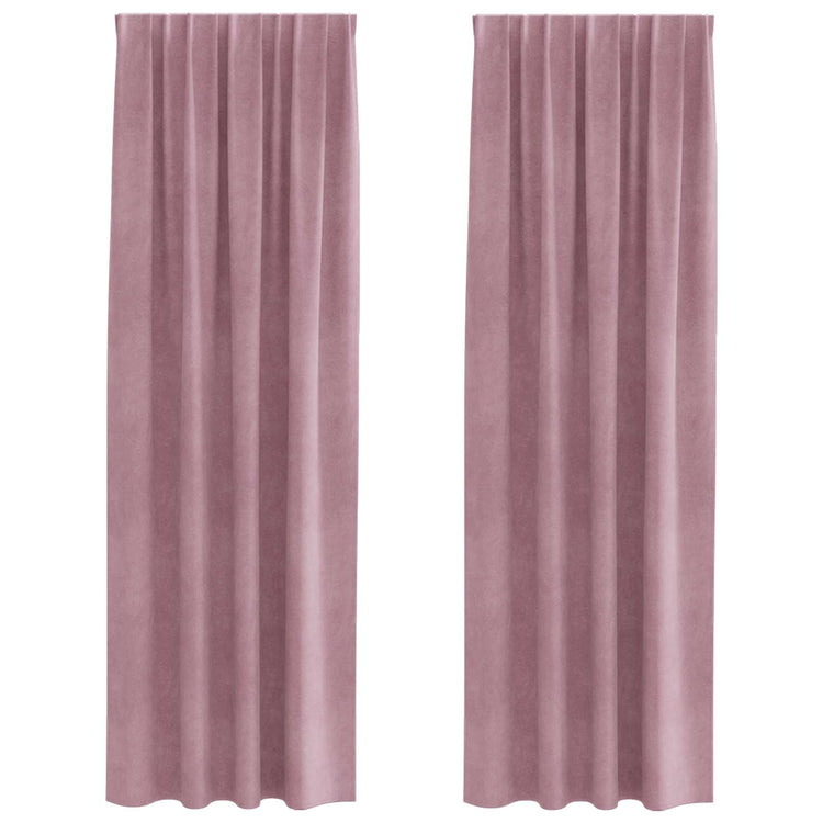 Vidaxl Verdunkelungsvorhänge 2 Stück dunkelrosa 140 x 245 cm Samt
