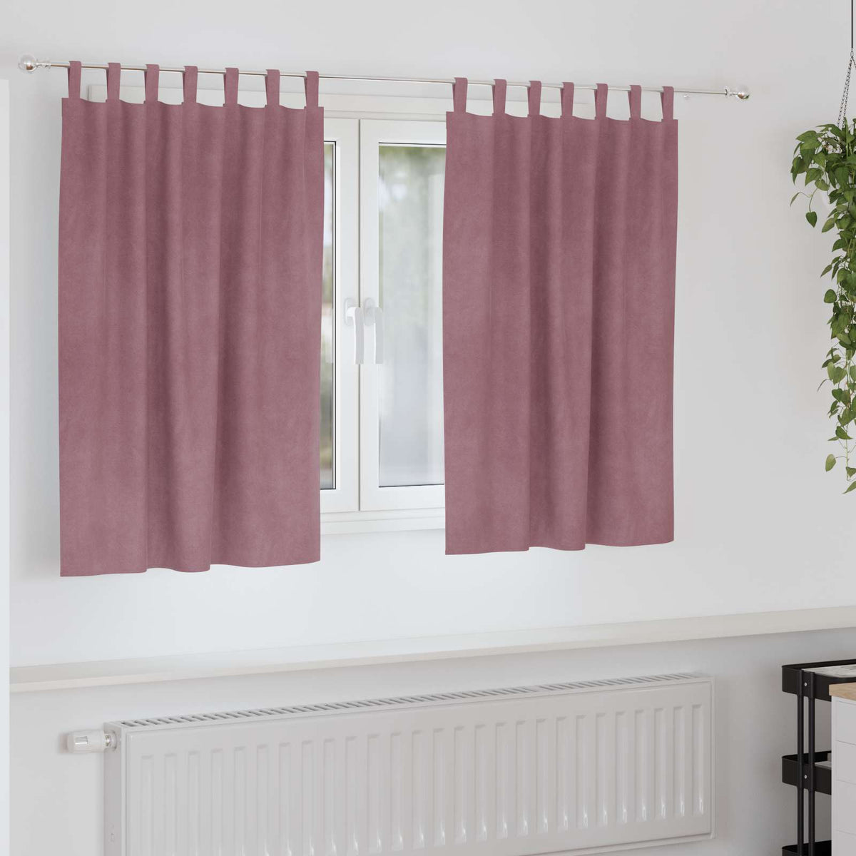 Vidaxl Verdunkelungsvorhänge 2 Stück dunkelrosa 140 x 140 cm Samt