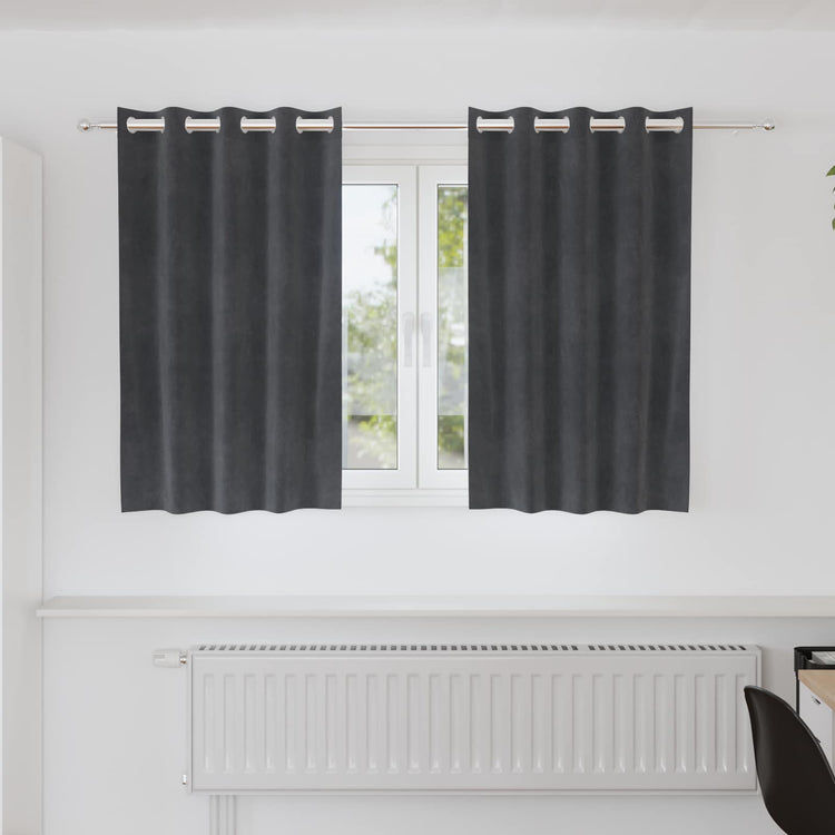 Vidaxl Verdunkelungsvorhänge 2 Stück hellgrau 140 x 140 cm Samt