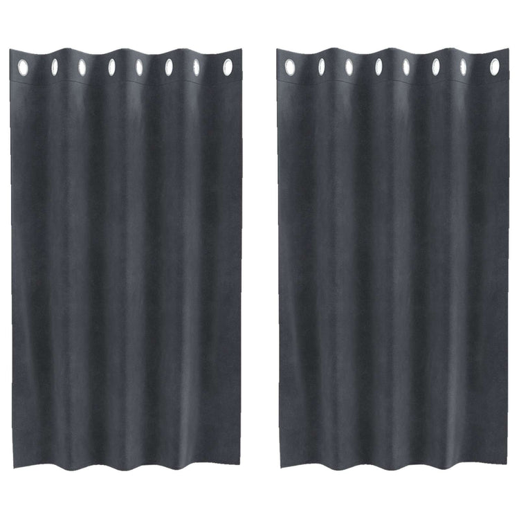 Vidaxl Verdunkelungsvorhänge 2 Stück hellgrau 140 x 140 cm Samt