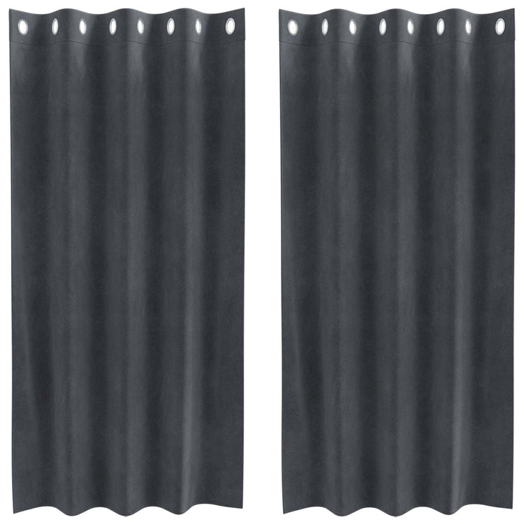 Vidaxl Verdunkelungsvorhänge 2 Stück hellgrau 140 x 175 cm Samt
