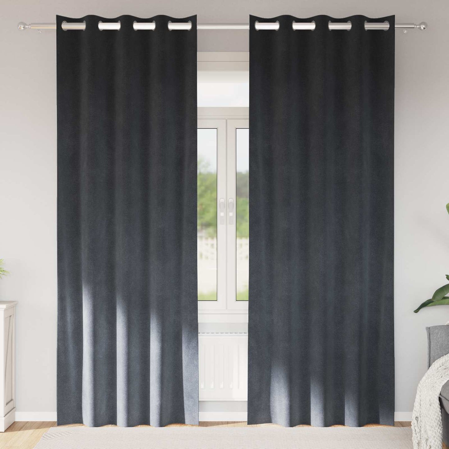 Vidaxl Verdunkelungsvorhänge 2 Stück hellgrau 140 x 245 cm Samt
