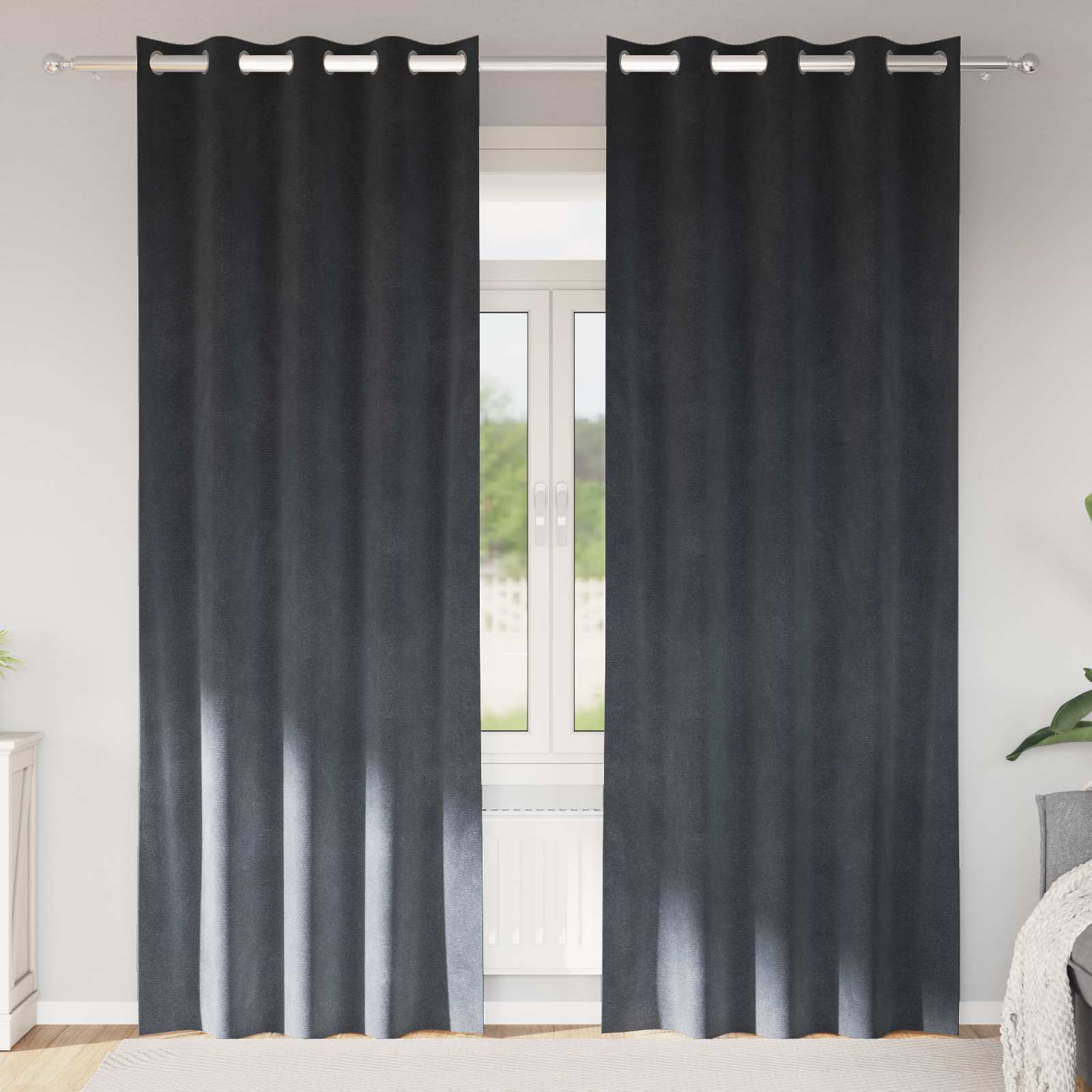 Vidaxl Verdunkelungsvorhänge 2 Stück hellgrau 140 x 245 cm Samt