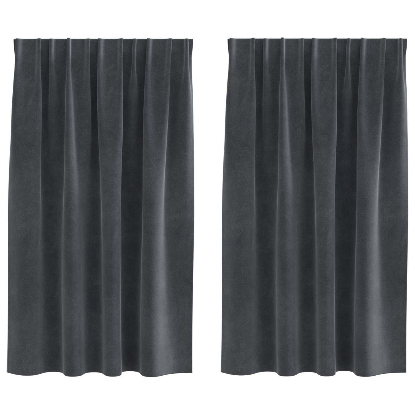 Vidaxl Verdunkelungsvorhänge 2 Stück hellgrau 140 x 140 cm Samt