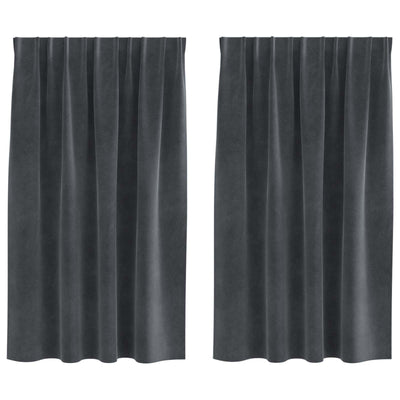 Vidaxl Verdunkelungsvorhänge 2 Stück hellgrau 140 x 140 cm Samt