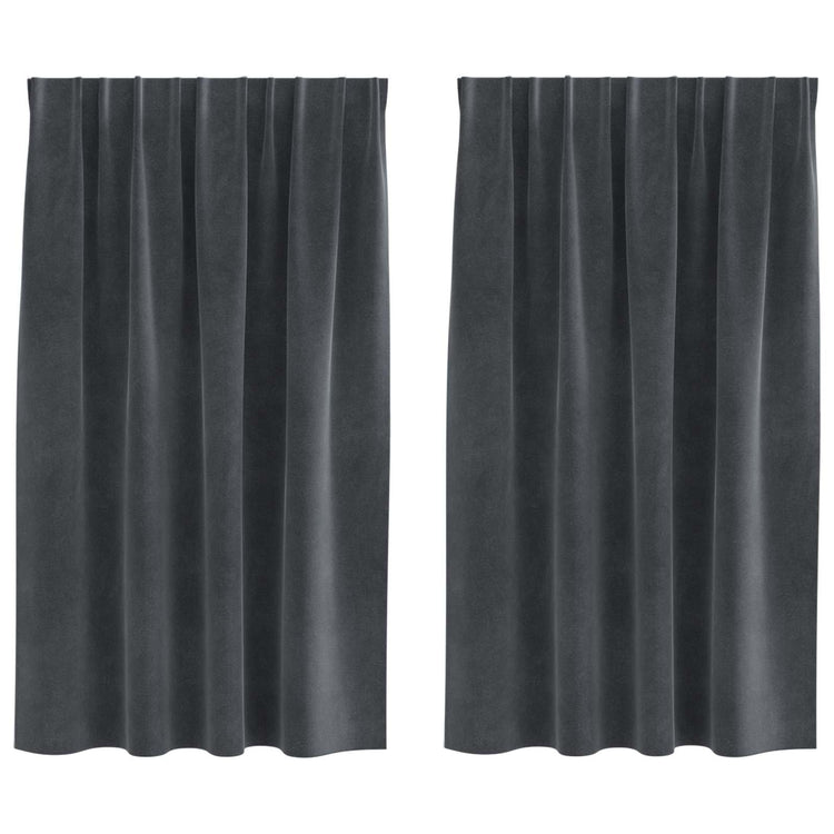 Vidaxl Verdunkelungsvorhänge 2 Stück hellgrau 140 x 140 cm Samt