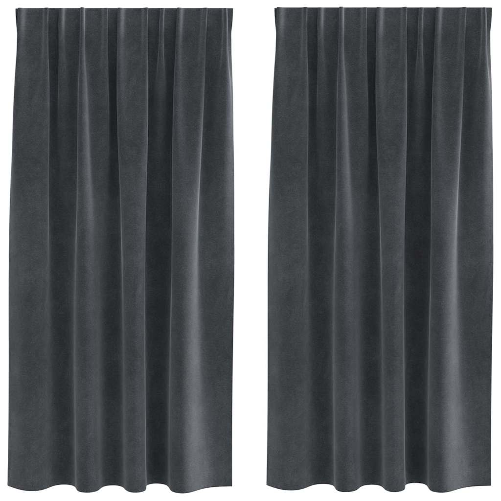 Vidaxl Verdunkelungsvorhänge 2 Stück hellgrau 140 x 175 cm Samt