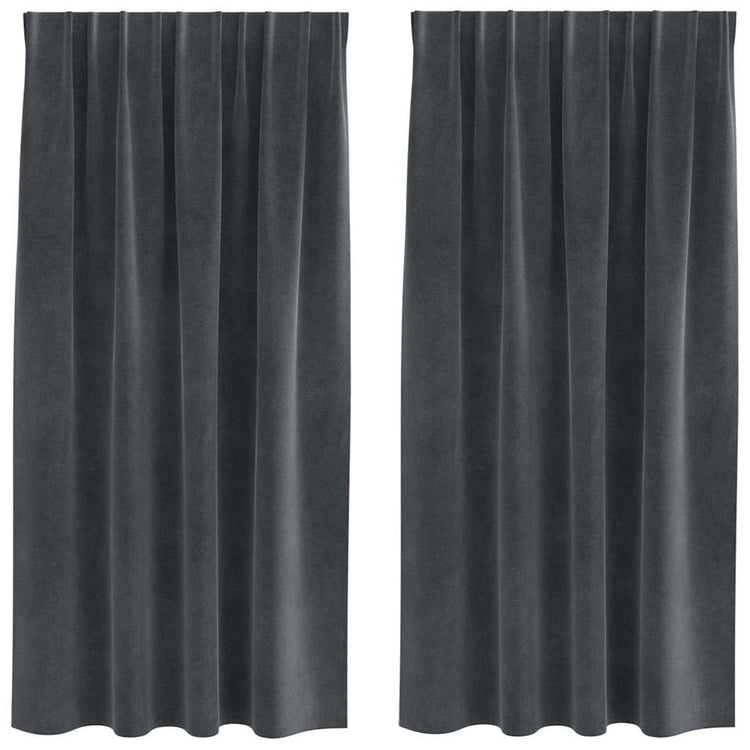 Vidaxl Verdunkelungsvorhänge 2 Stück hellgrau 140 x 175 cm Samt