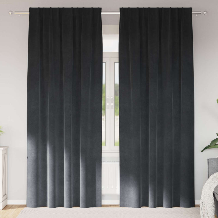 Vidaxl Verdunkelungsvorhänge 2 Stück hellgrau 140 x 225 cm Samt