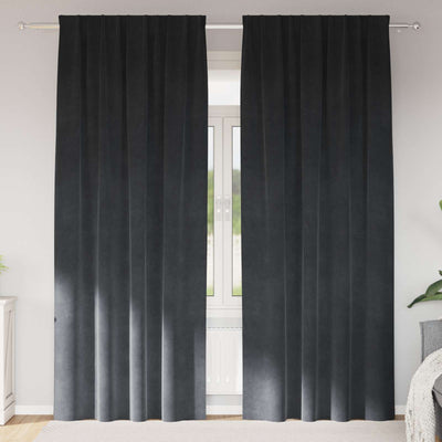Vidaxl Verdunkelungsvorhänge 2 Stück hellgrau 140 x 245 cm Samt