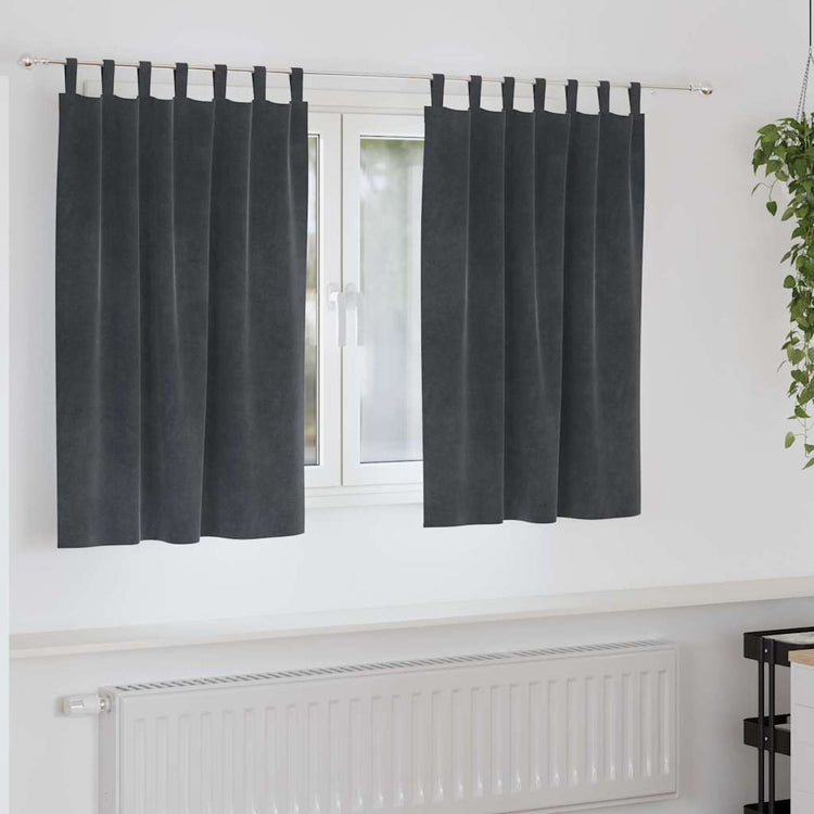 Vidaxl Verdunkelungsvorhänge 2 Stück hellgrau 140 x 140 cm Samt