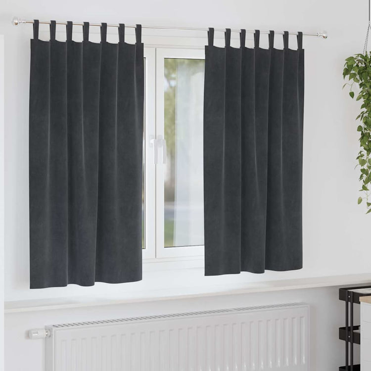 Vidaxl Verdunkelungsvorhänge 2 Stück hellgrau 140 x 175 cm Samt