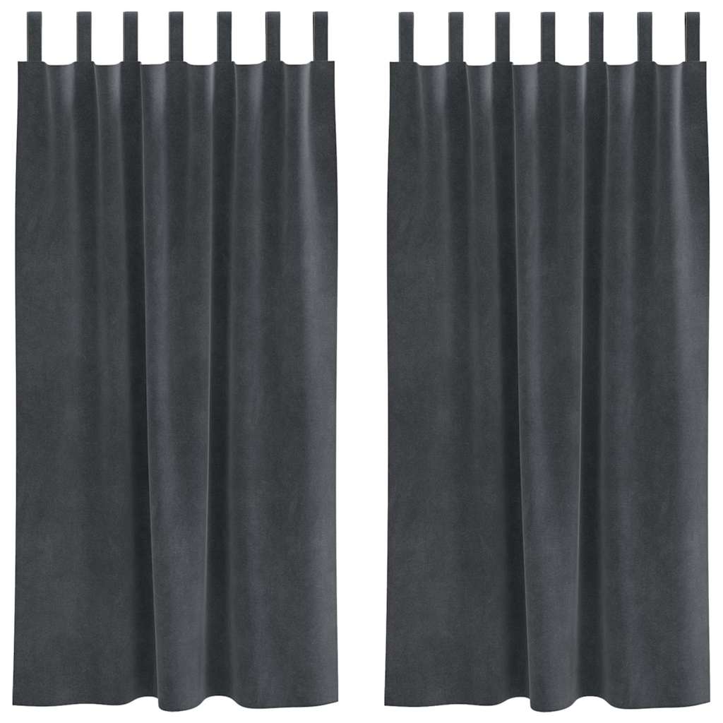 Vidaxl Verdunkelungsvorhänge 2 Stück hellgrau 140 x 175 cm Samt
