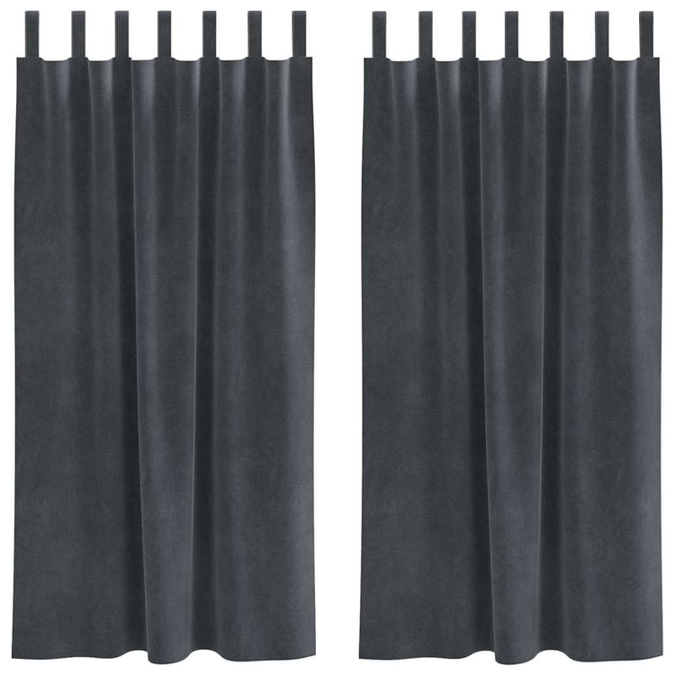 Vidaxl Verdunkelungsvorhänge 2 Stück hellgrau 140 x 175 cm Samt