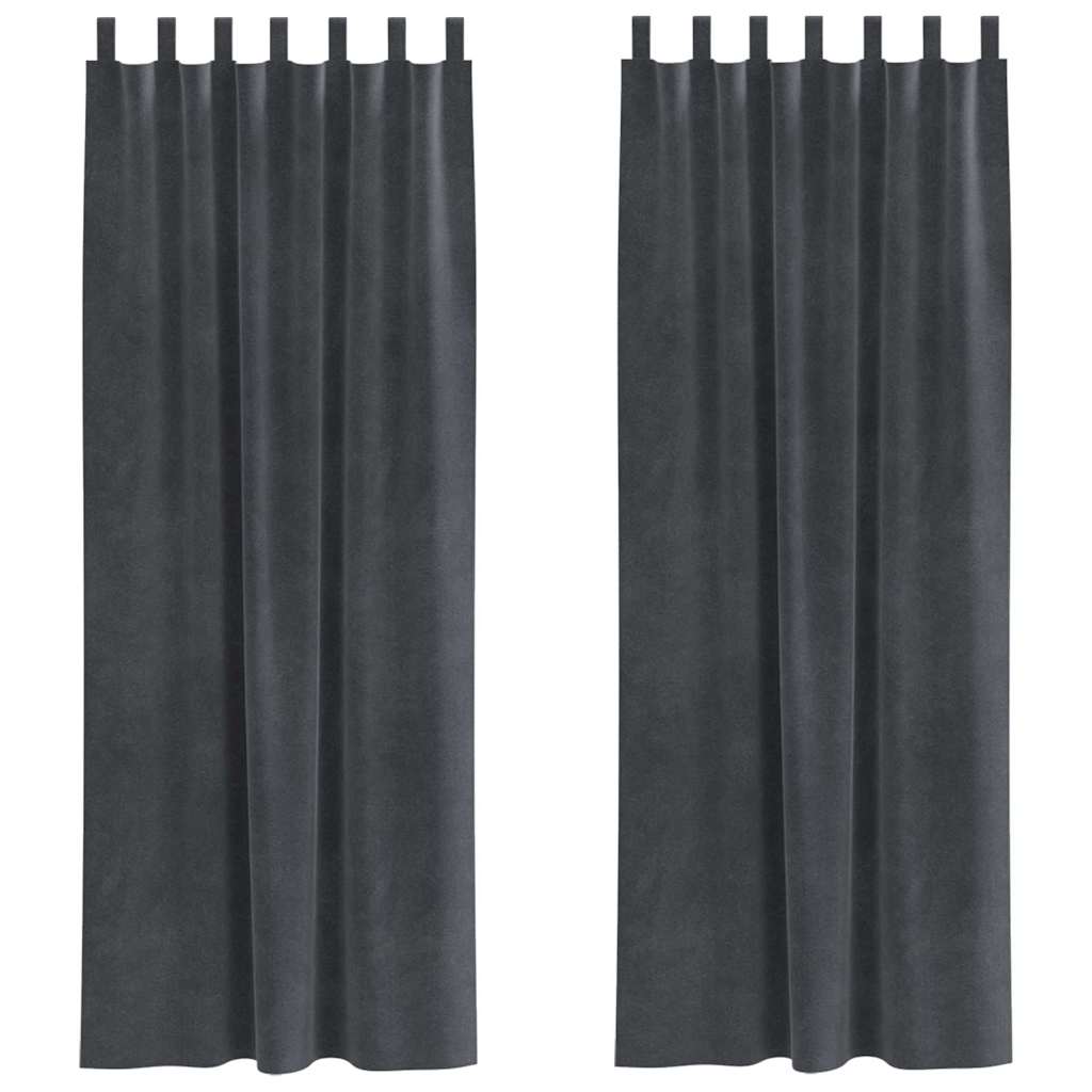 Vidaxl Verdunkelungsvorhänge 2 Stück hellgrau 140 x 225 cm Samt
