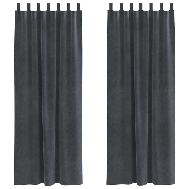 Vidaxl Verdunkelungsvorhänge 2 Stück hellgrau 140 x 225 cm Samt