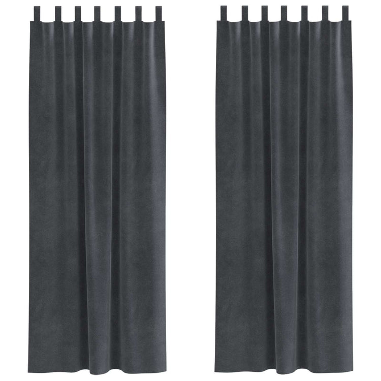 Vidaxl Verdunkelungsvorhänge 2 Stück hellgrau 140 x 245 cm Samt