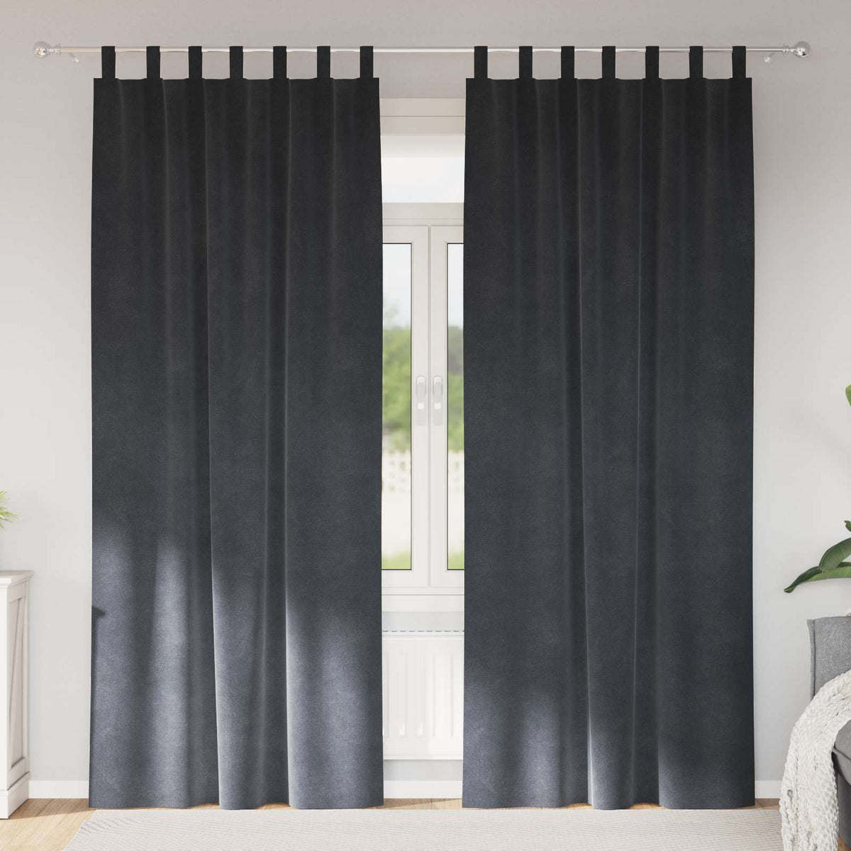 Vidaxl Verdunkelungsvorhänge 2 Stück hellgrau 140 x 260 cm Samt
