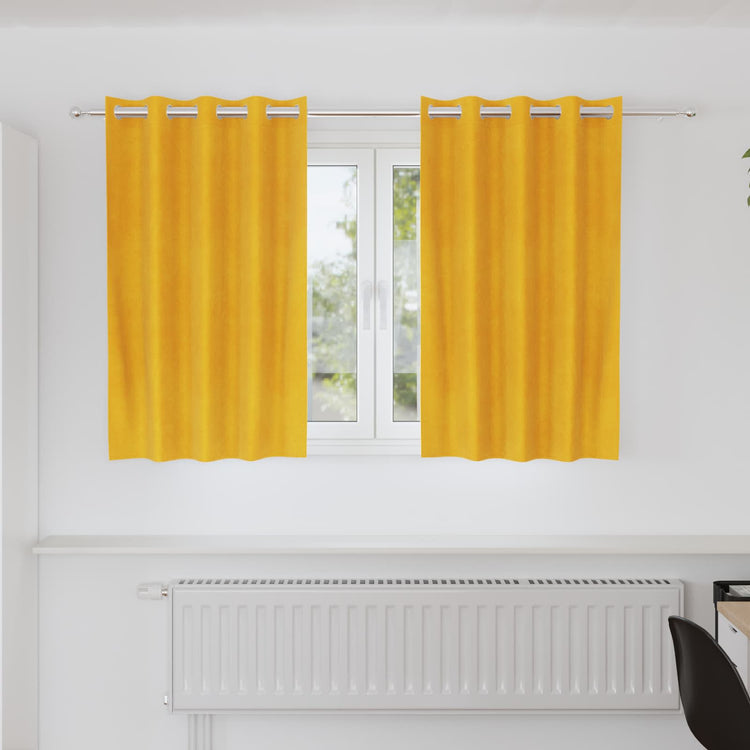 Vidaxl Verdunkelungsvorhänge 2 Stück Senfgelb 140 x 140 cm Samt