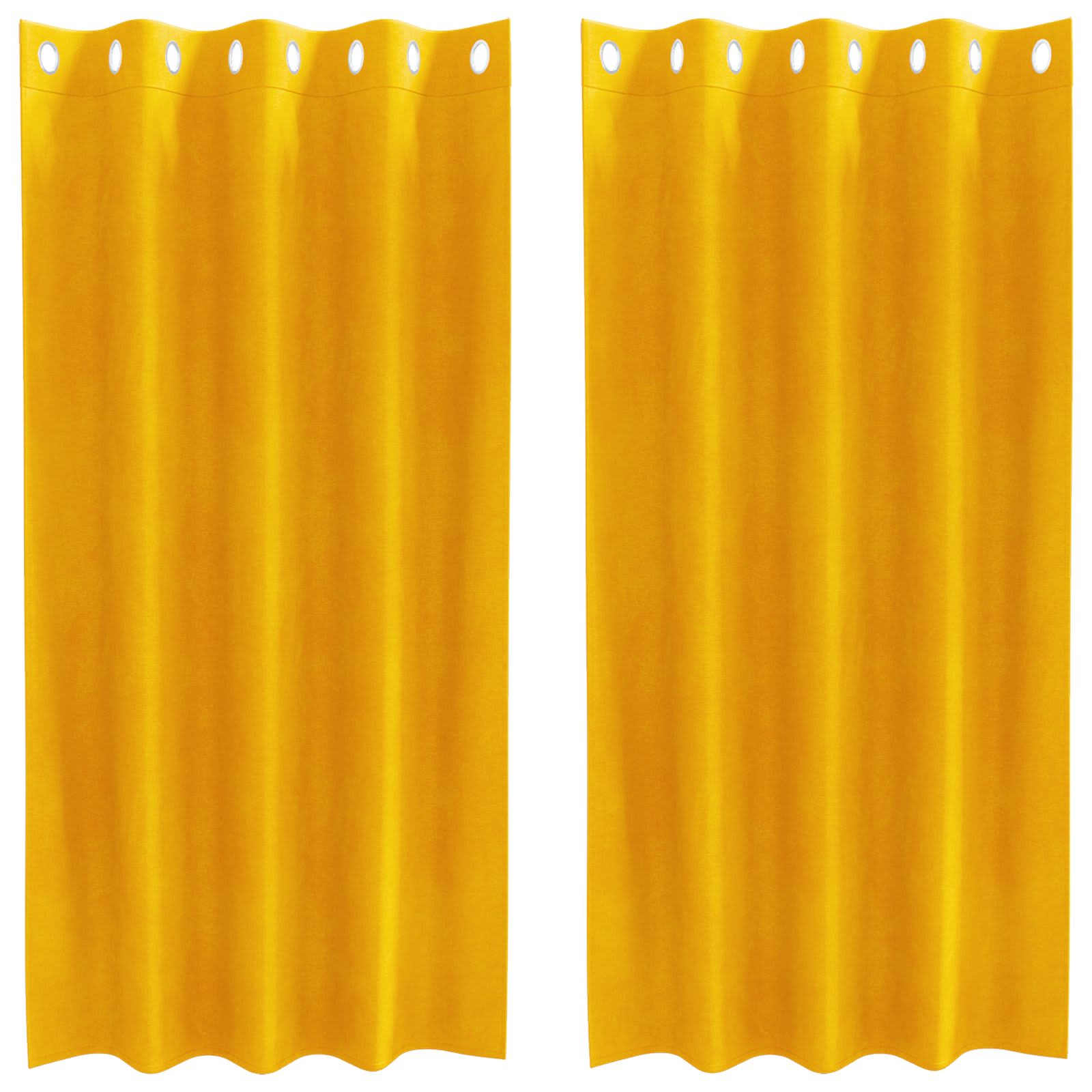 Vidaxl Verdunkelungsvorhänge 2 Stück Senfgelb 140 x 175 cm Samt