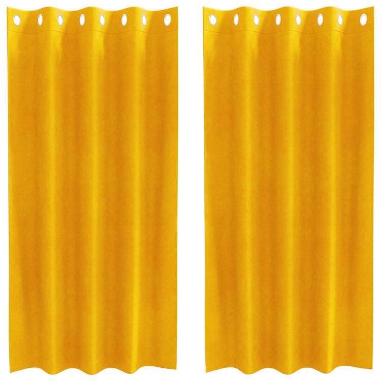 Vidaxl Verdunkelungsvorhänge 2 Stück Senfgelb 140 x 175 cm Samt