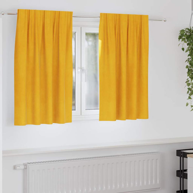 Vidaxl Verdunkelungsvorhänge 2 Stück Senfgelb 140 x 140 cm Samt
