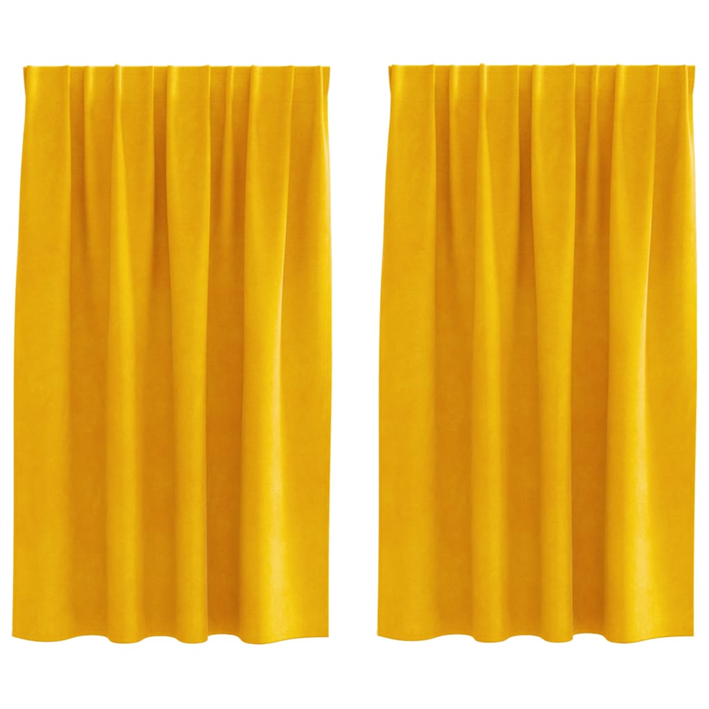 Vidaxl Verdunkelungsvorhänge 2 Stück Senfgelb 140 x 140 cm Samt