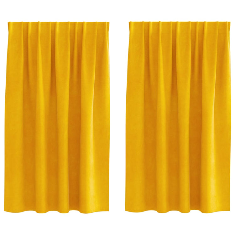 Vidaxl Verdunkelungsvorhänge 2 Stück Senfgelb 140 x 140 cm Samt