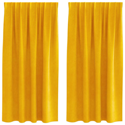Vidaxl Verdunkelungsvorhänge 2 Stück Senfgelb 140 x 175 cm Samt