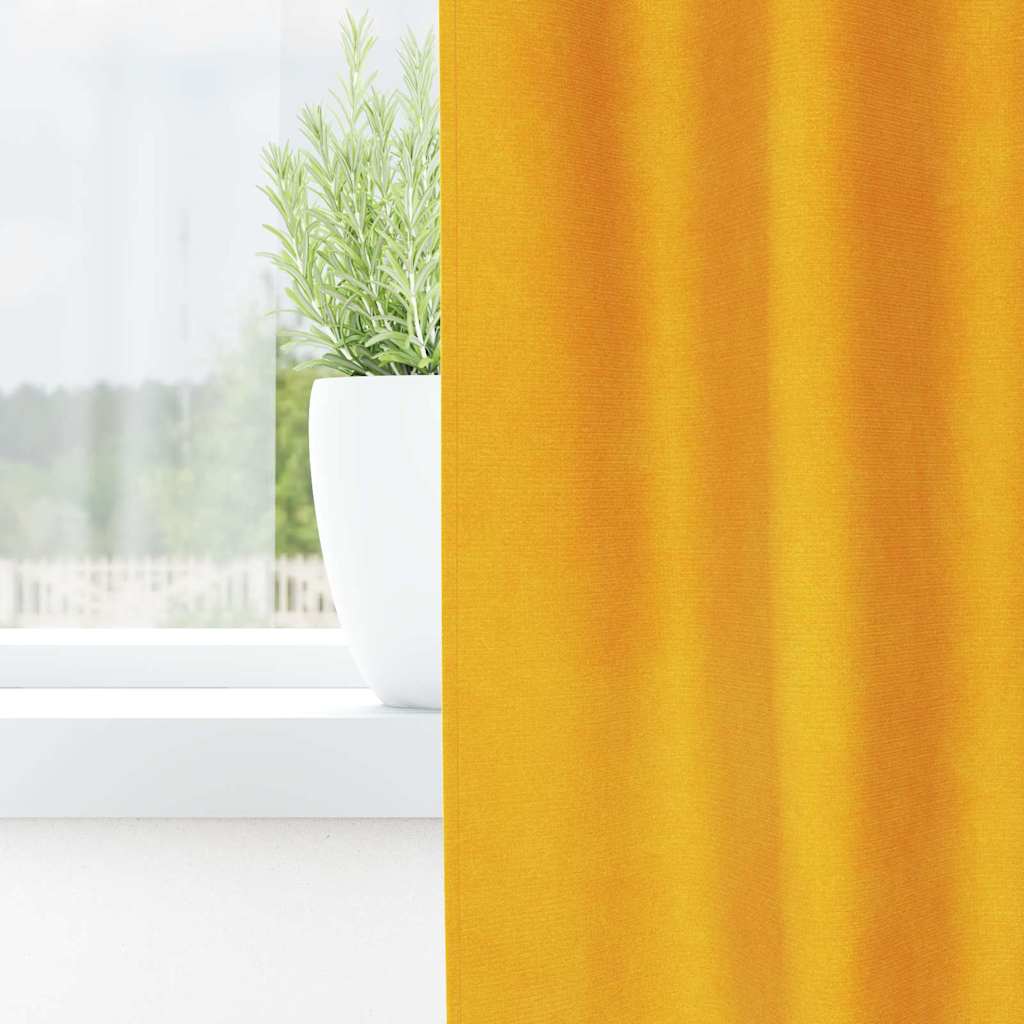 Vidaxl Verdunkelungsvorhänge 2 Stück Senfgelb 140 x 245 cm Samt