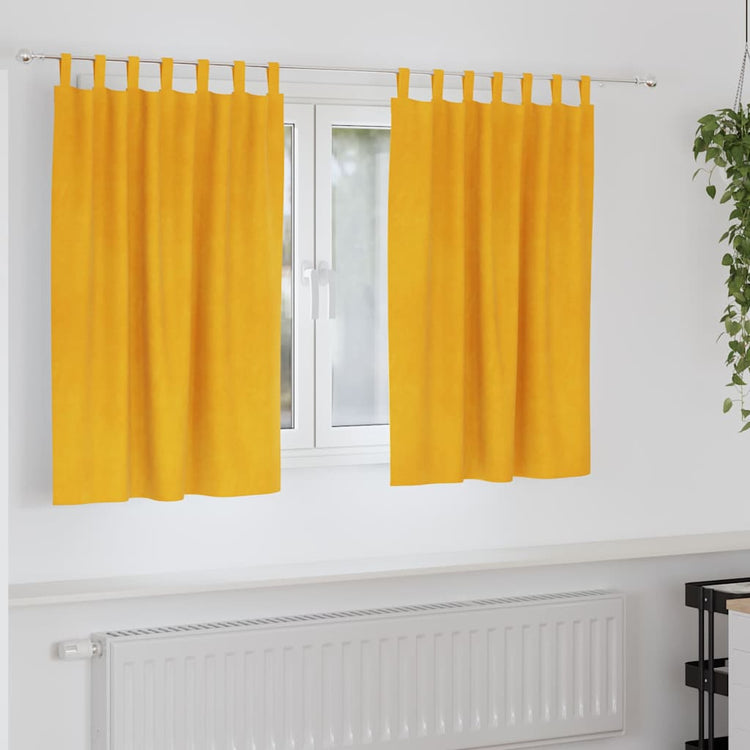 Vidaxl Verdunkelungsvorhänge 2 Stück Senfgelb 140 x 140 cm Samt