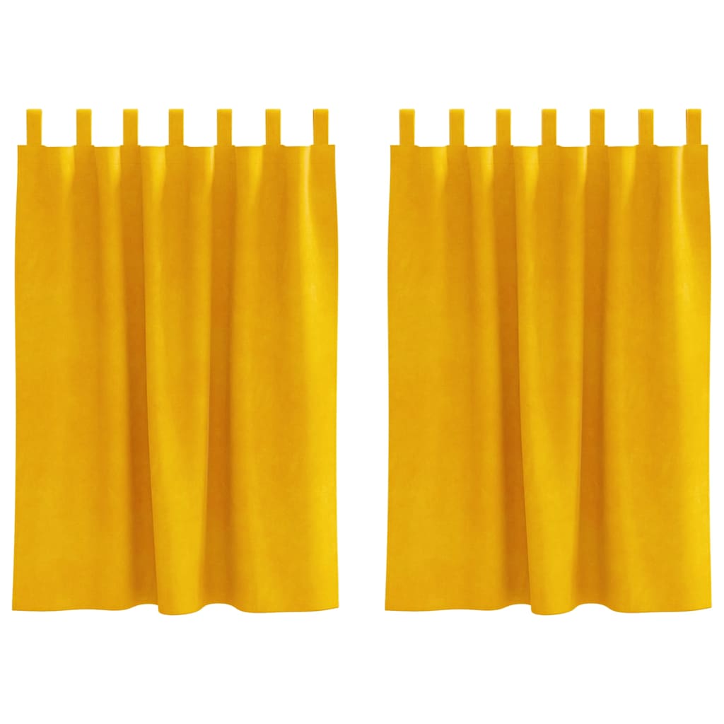Vidaxl Verdunkelungsvorhänge 2 Stück Senfgelb 140 x 140 cm Samt