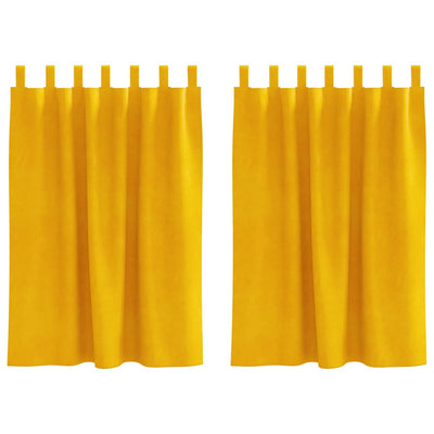 Vidaxl Verdunkelungsvorhänge 2 Stück Senfgelb 140 x 140 cm Samt