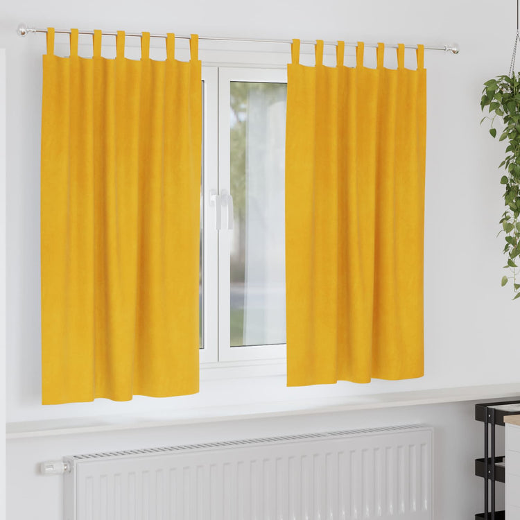 Vidaxl Verdunkelungsvorhänge 2 Stück Senfgelb 140 x 175 cm Samt